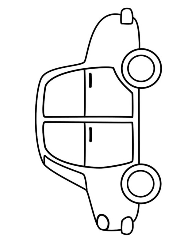 Grommen wildernis Worstelen Kleurplaat Simpele auto | Leukekleurplaten.nl