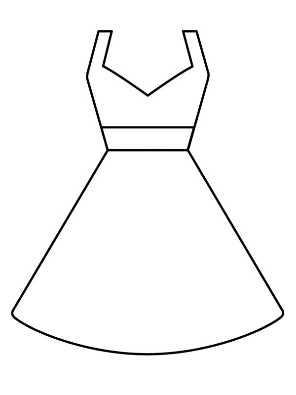 Simpele jurk Kleurplaat