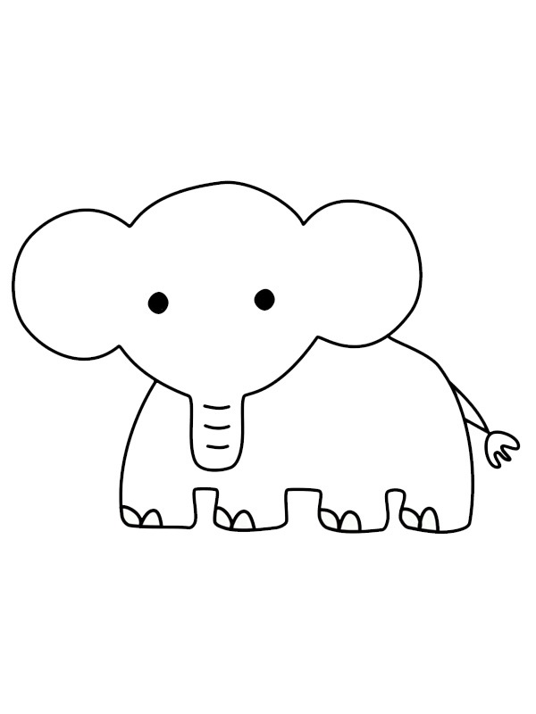 Simpele olifant Kleurplaat