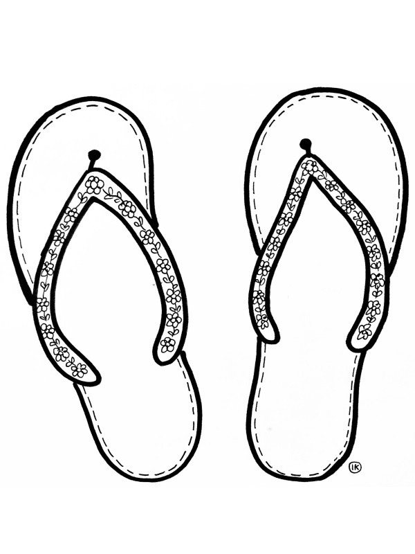 slippers Kleurplaat