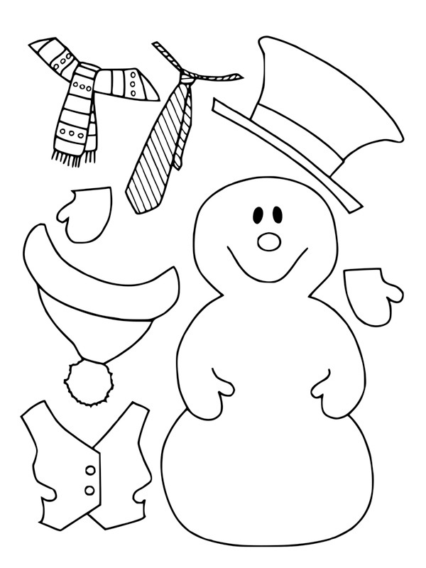 Sneeuwpop aankleden Kleurplaat