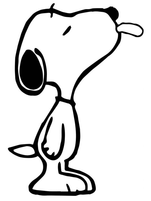 Snoopy steekt zijn tong uit Kleurplaat