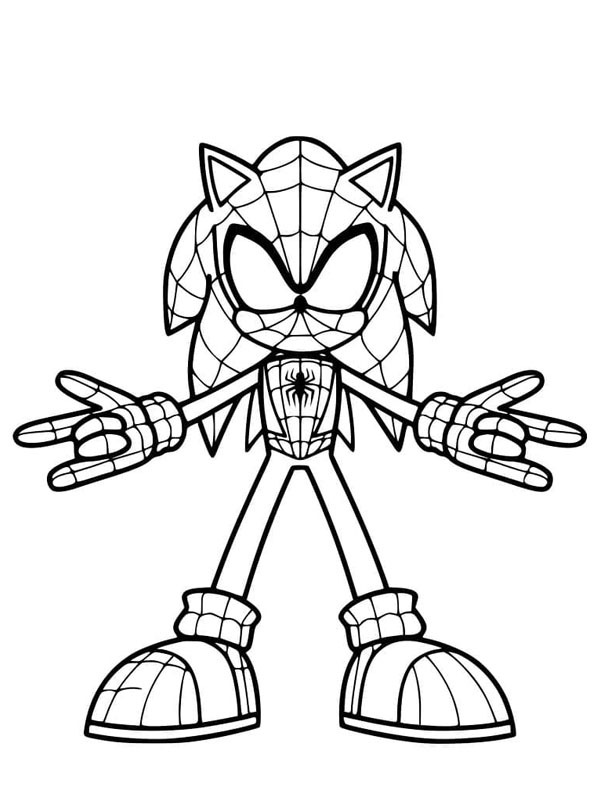 Sonic Spider-Man Kleurplaat