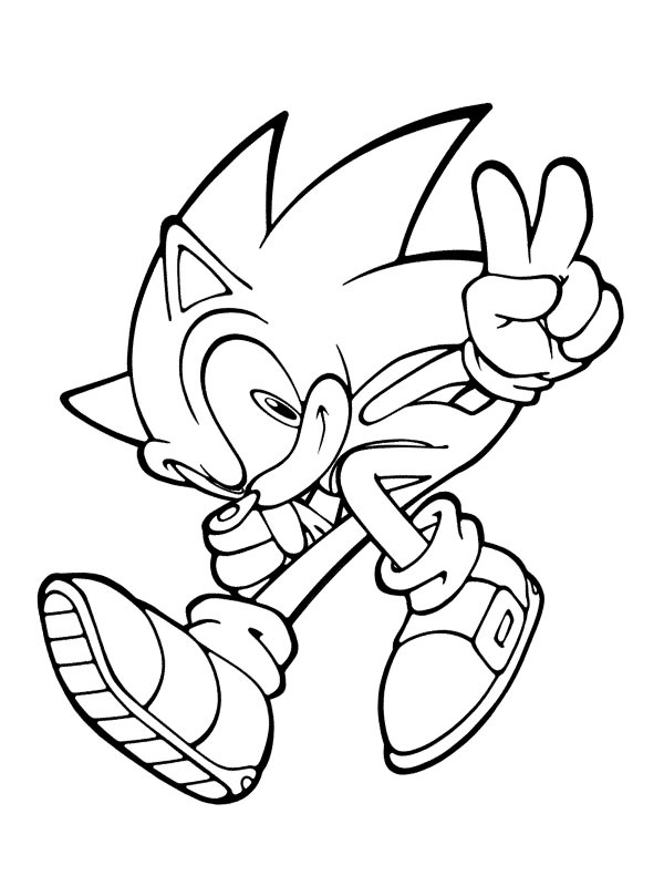 Sonic V-teken Kleurplaat