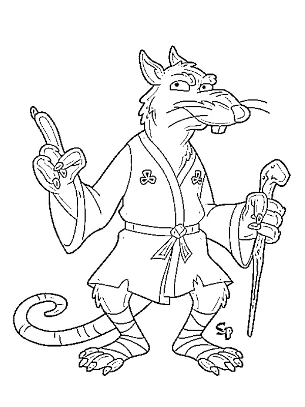 Splinter (Ninja Turtles) Kleurplaat Splinter (Ninja Turtles) Kleurplaat