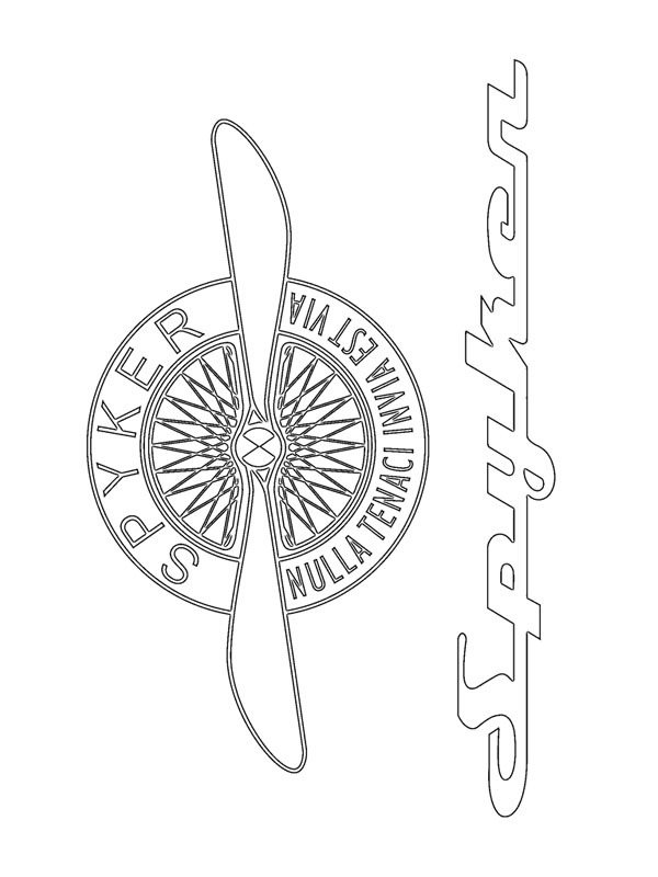 Spyker logo Kleurplaat