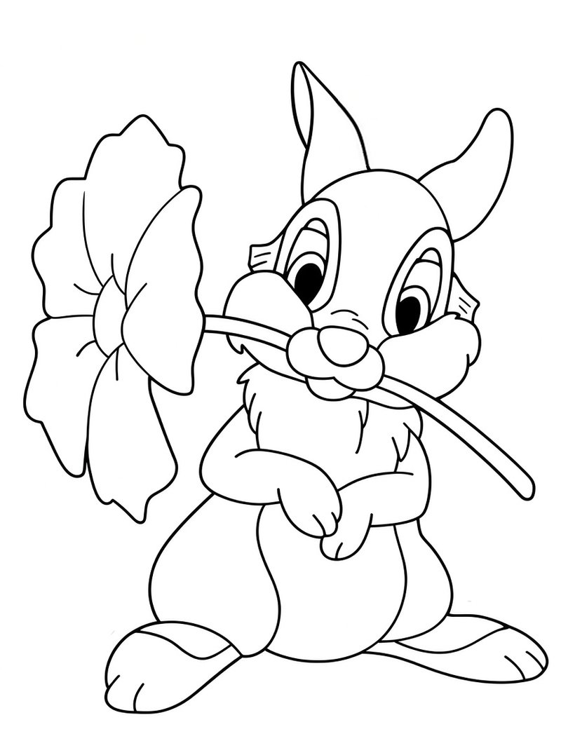 Stampertje met een bloem kleurplaat Stampertje met een bloem kleurplaat