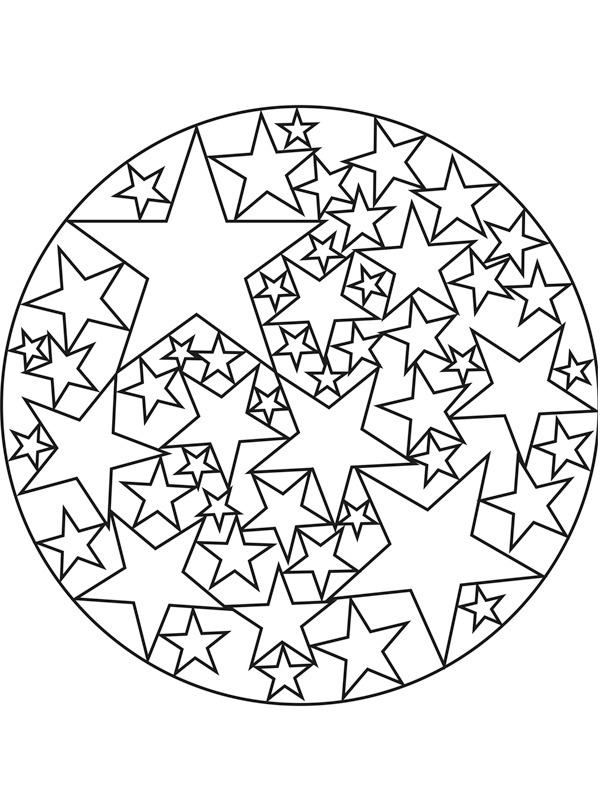 sterren mandala Kleurplaat