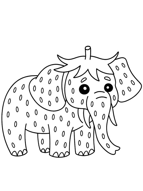 Strawberry Elephant kleurplaat Strawberry Elephant kleurplaat