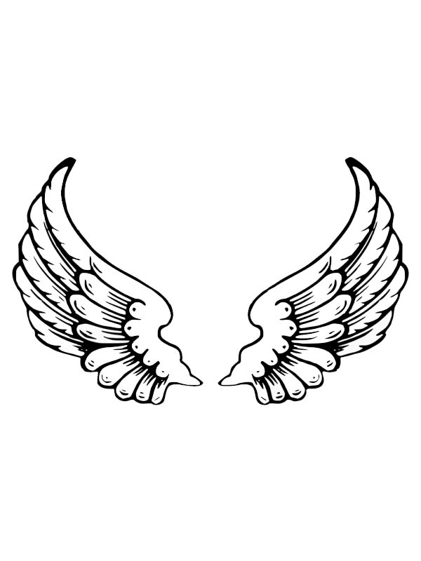 Tattoo engelen vleugels Kleurplaat