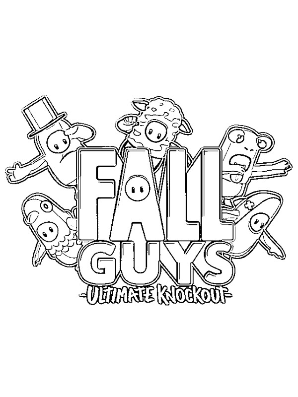 Team Fall Guys Kleurplaat