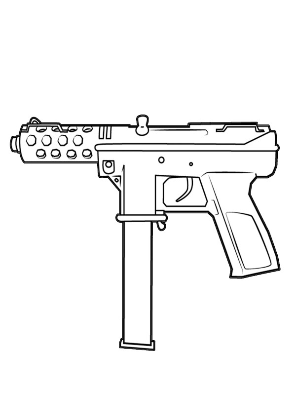 Kleurplaat Tec 9 Pistool Leukekleurplatennl