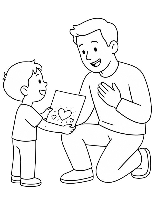 Tekening voor papa kleurplaat