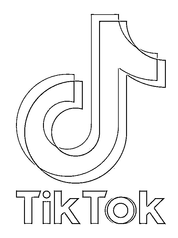 TikTok logo Kleurplaat