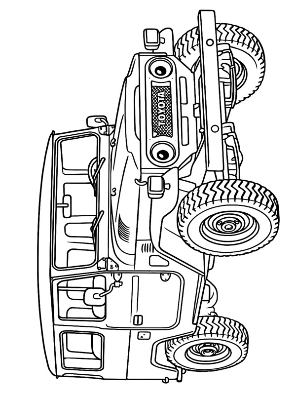 Toyota Land Cruiser FJ40 kleurplaat Toyota Land Cruiser FJ40 kleurplaat