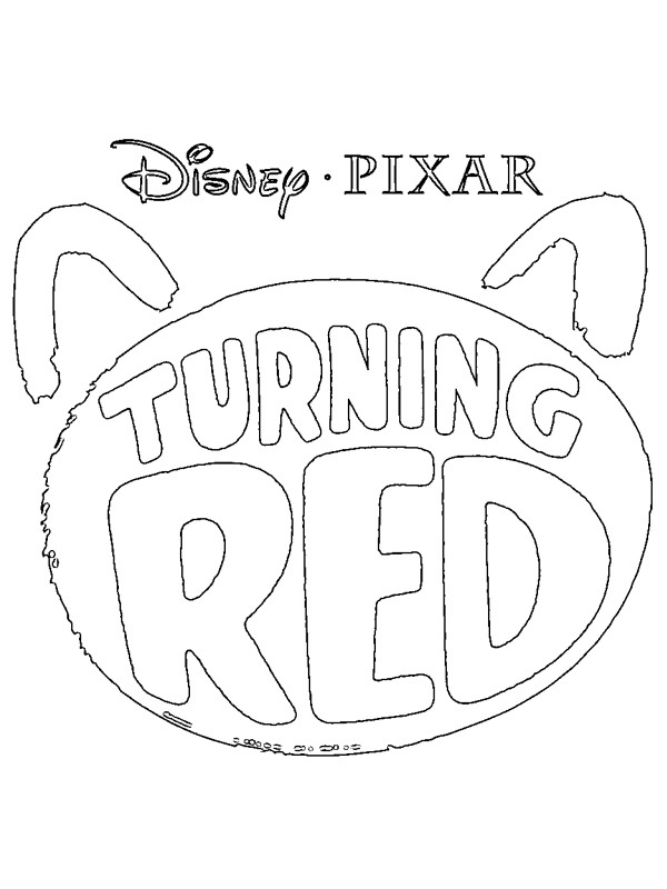 Turning Red logo Kleurplaat