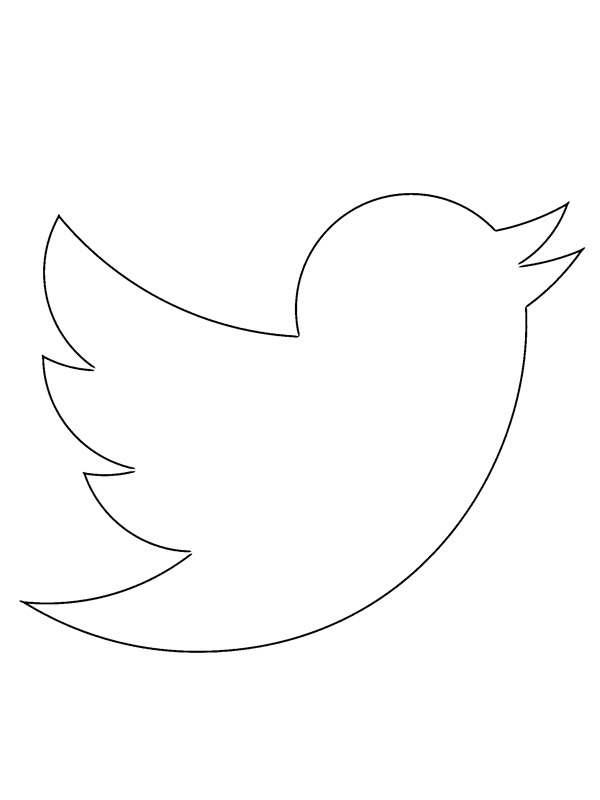 Twitter logo Kleurplaat
