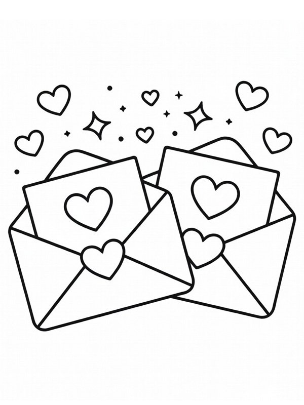Valentijnskaarten kleurplaat