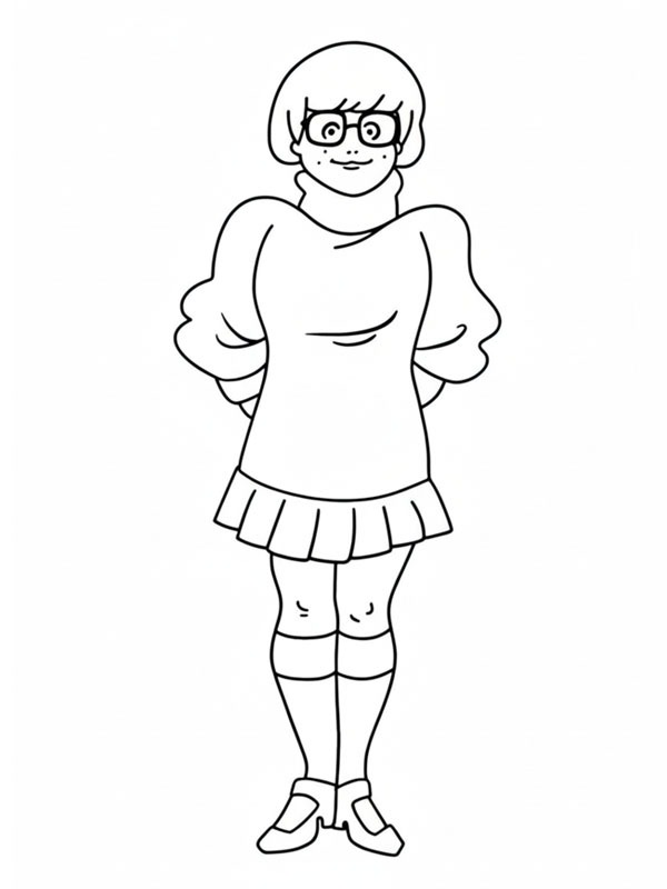 Velma Dinkley (Scooby Doo) kleurplaat Velma Dinkley (Scooby Doo) kleurplaat