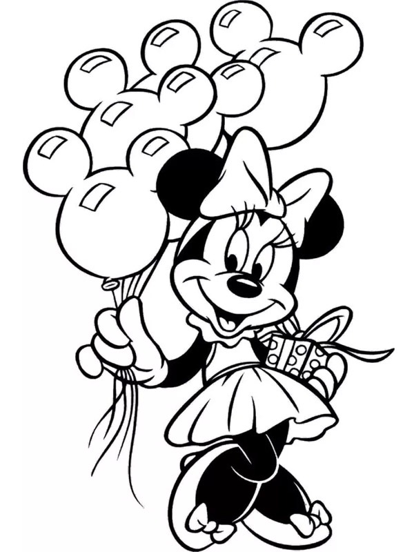 Verjaardag Minnie Mouse Kleurplaat Verjaardag Minnie Mouse Kleurplaat