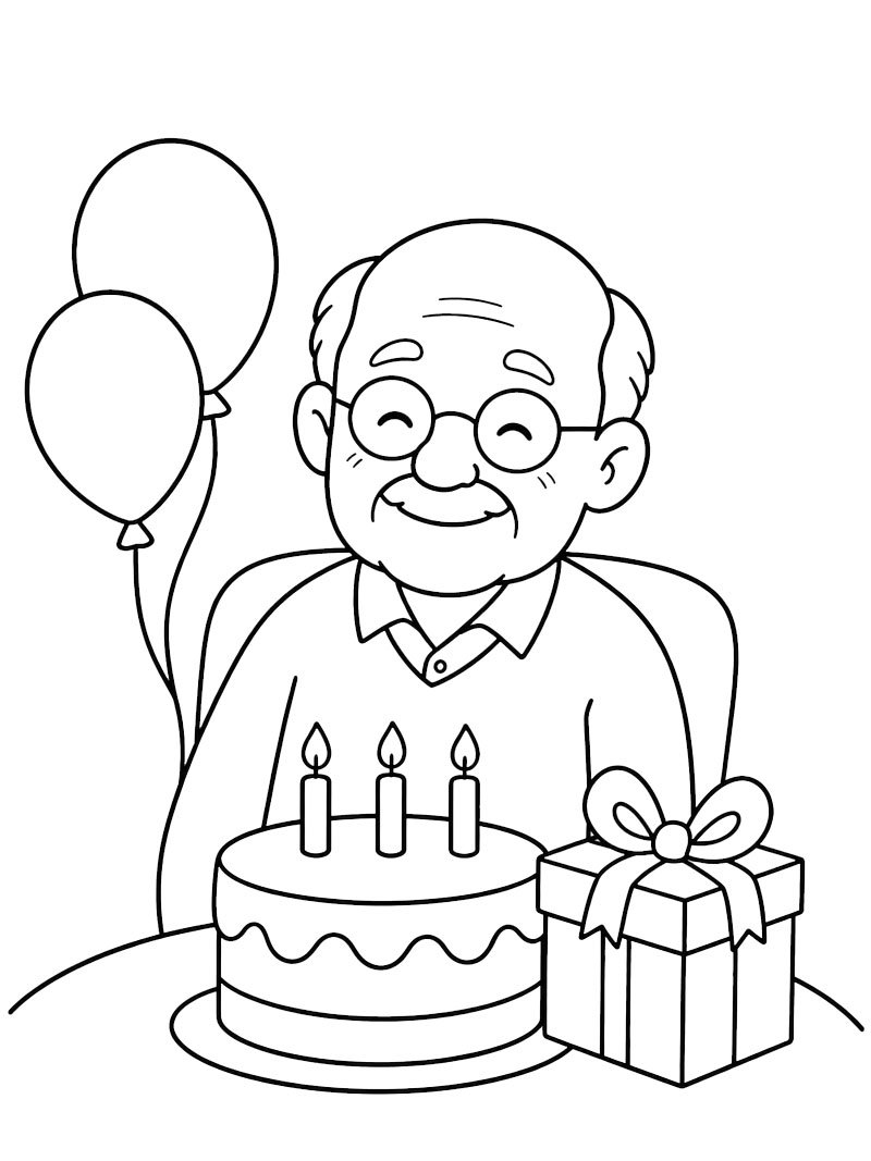 Verjaardag opa kleurplaat Verjaardag opa kleurplaat