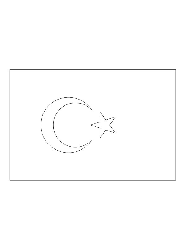 Vlag van Turkije Kleurplaat