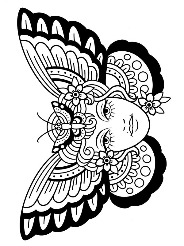 vlinder tattoo Kleurplaat