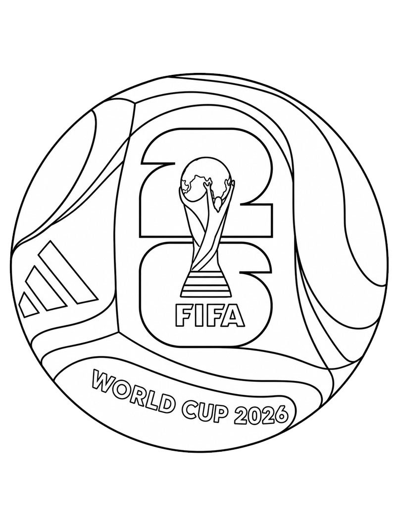 Voetbal FIFA WK 2026 kleurplaat