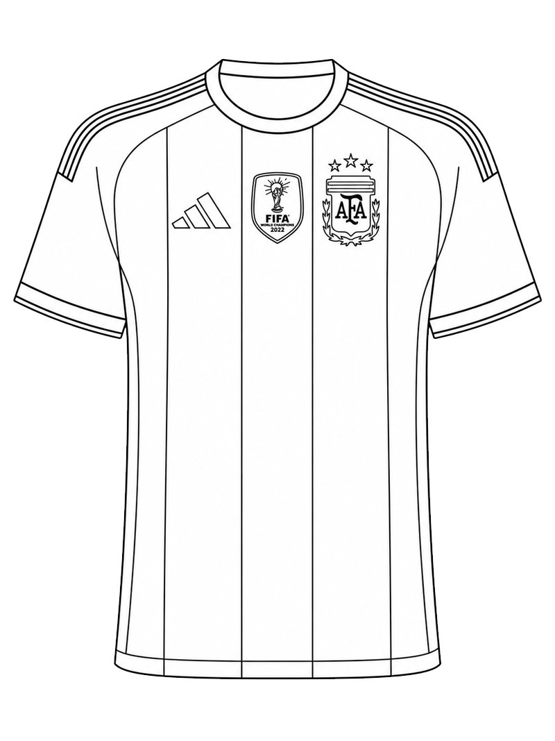 Voetbalshirt Argentinië kleurplaat Voetbalshirt Argentinië kleurplaat
