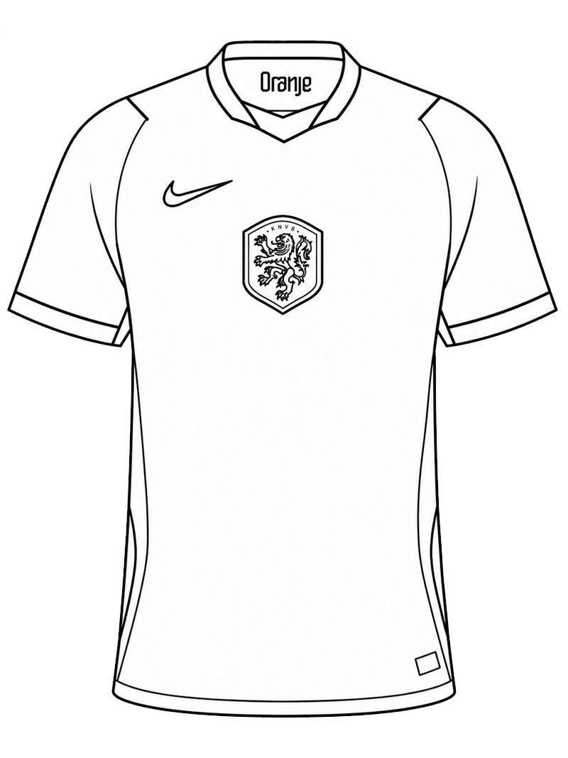 Voetbalshirt Nederlands Elftal kleurplaat