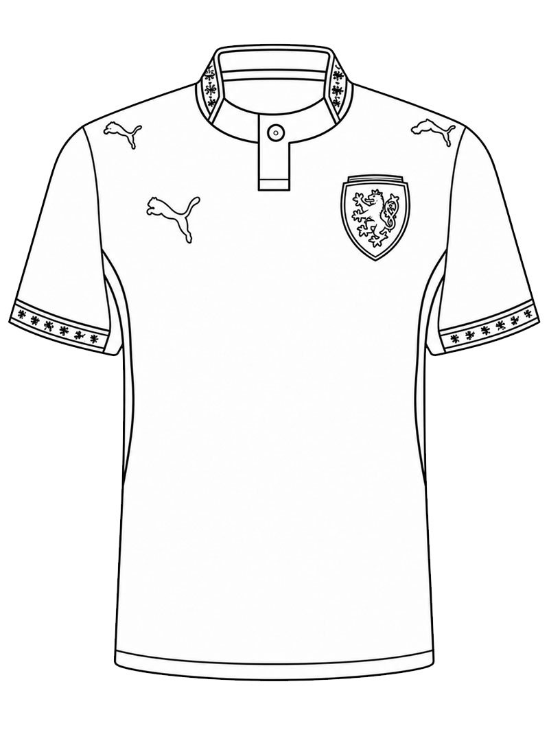 Voetbalshirt Tsjechi&euml; kleurplaat