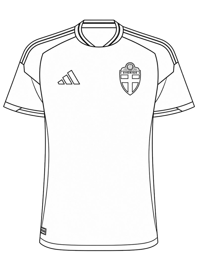 Voetbalshirt zweden kleurplaat