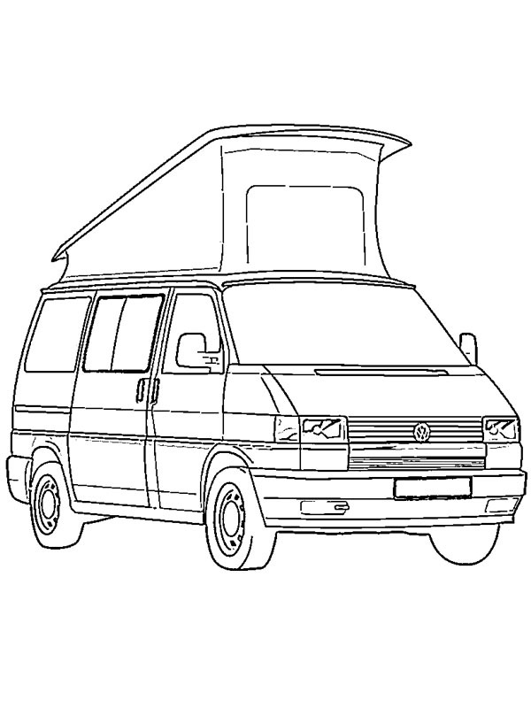 Volkswagen T4 California camper Kleurplaat