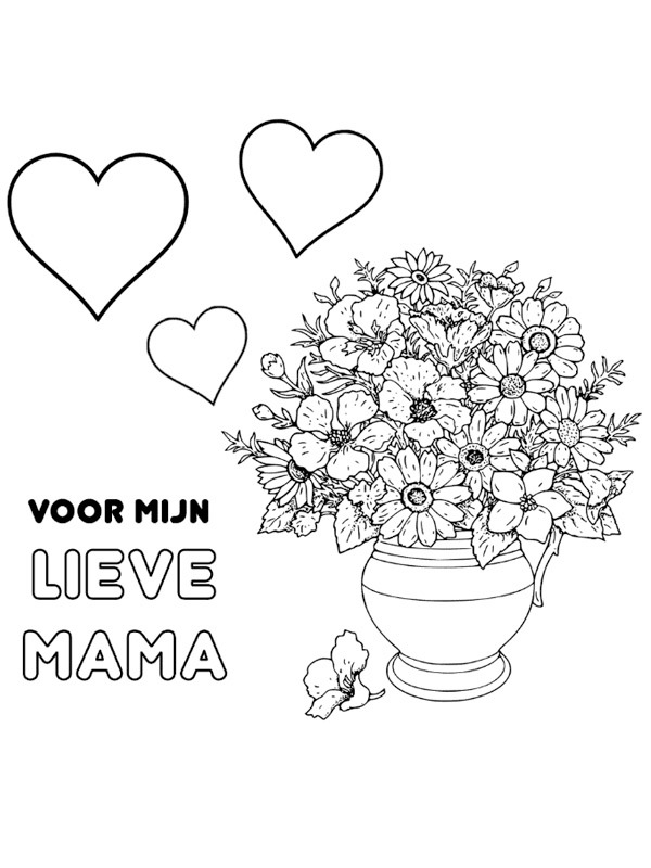 Voor mijn lieve mama kleurplaat Voor mijn lieve mama kleurplaat