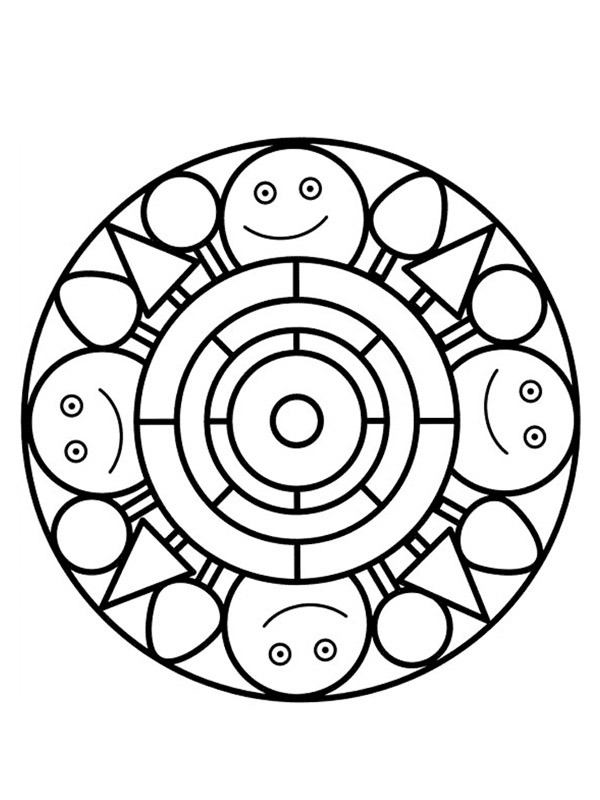 Vrolijke mandala Kleurplaat Vrolijke mandala Kleurplaat