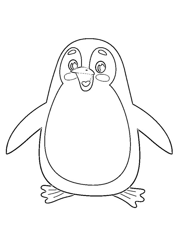 Vrolijke pinguin Kleurplaat