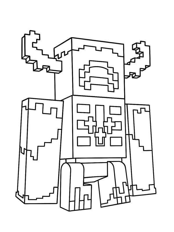 Warden Minecraft kleurplaat Warden Minecraft kleurplaat