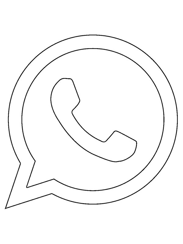 WhatsApp logo Kleurplaat