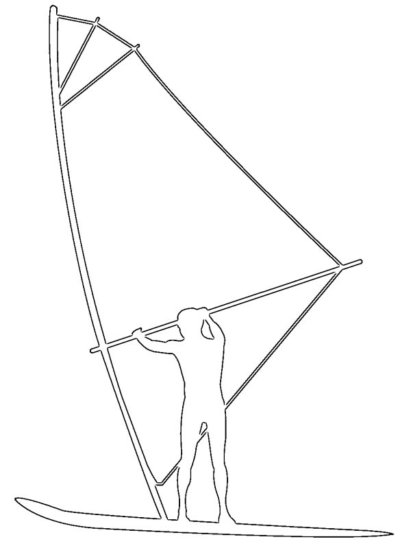 windsurfen Kleurplaat