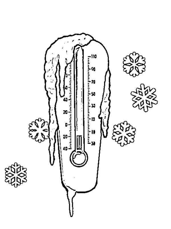 Winter thermometer Kleurplaat Winter thermometer Kleurplaat
