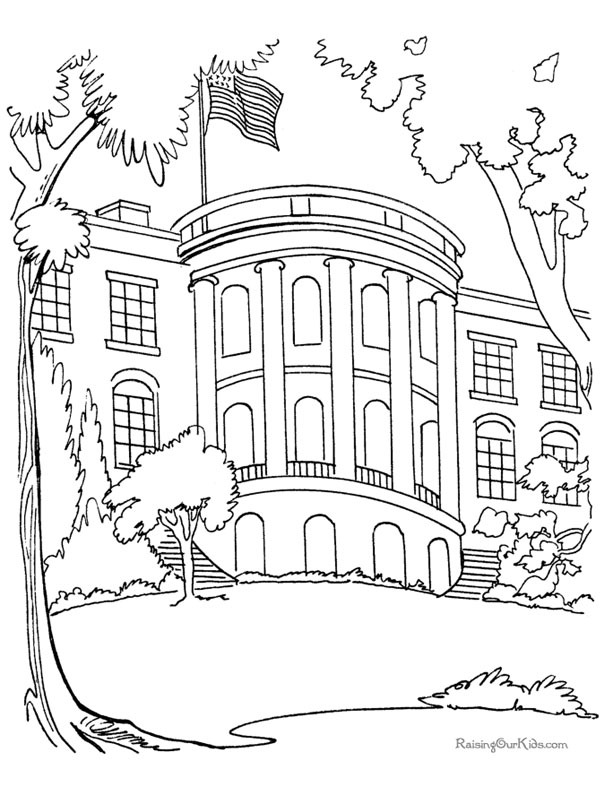 Witte Huis (Washington) Kleurplaat