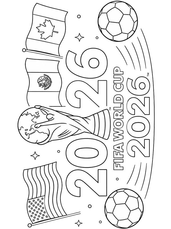 WK voetbal 2026 kleurplaat WK voetbal 2026 kleurplaat