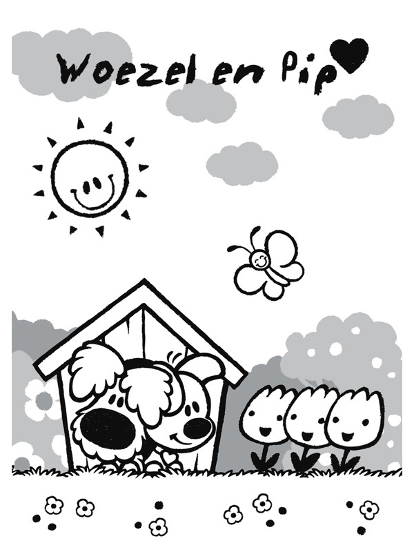 woezel en pip in de tuin kleurplaat woezel en pip in de tuin kleurplaat