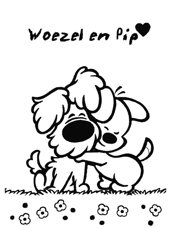 woezel en pip knuffelen kleurplaat woezel en pip knuffelen kleurplaat