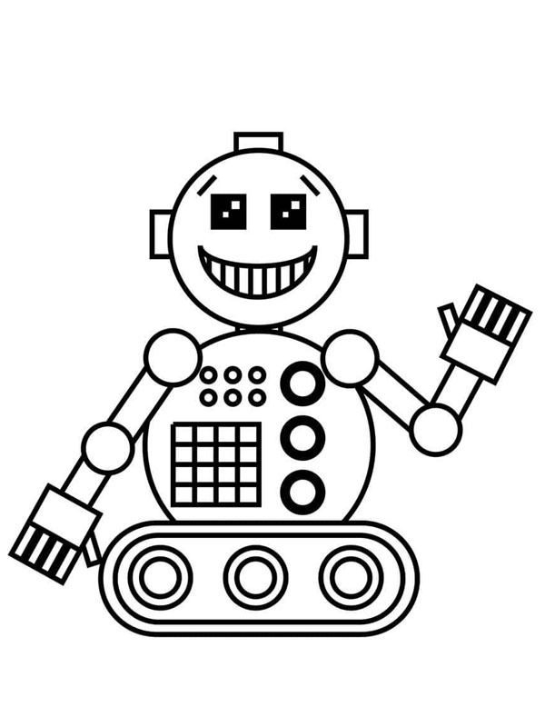 Zwaaiende robot kleurplaat Zwaaiende robot kleurplaat
